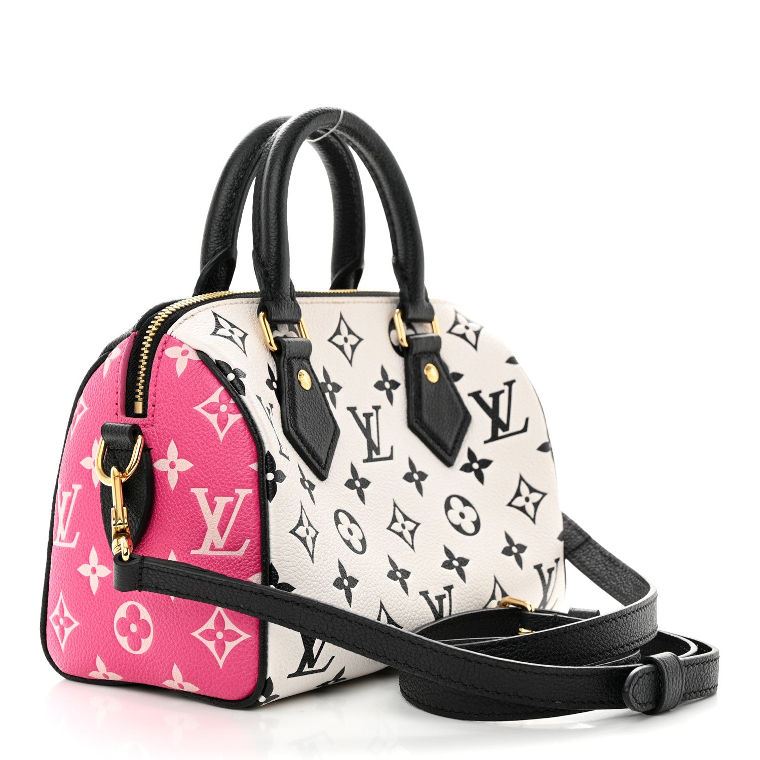 Louis Vuitton Empreinte Monogram Spring in the City Speedy Bandouliere 20 Black White Pink 3 of 11