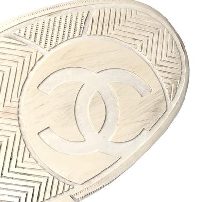 Chanel Calfskin Womens Logo Sneakers 40 Black White 7 of 12