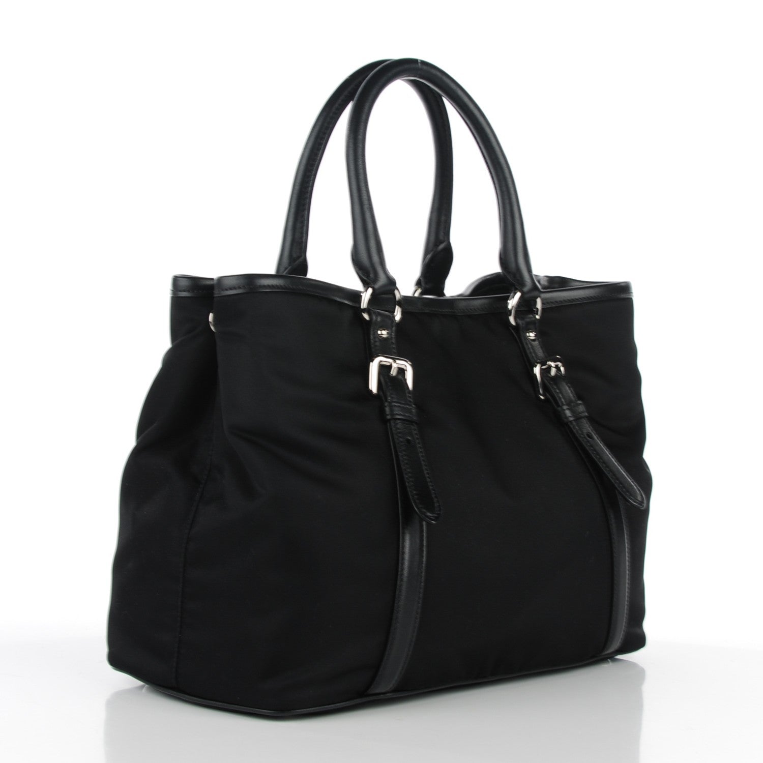 Prada Tessuto Soft Calf Tote Nero Black 3 of 9