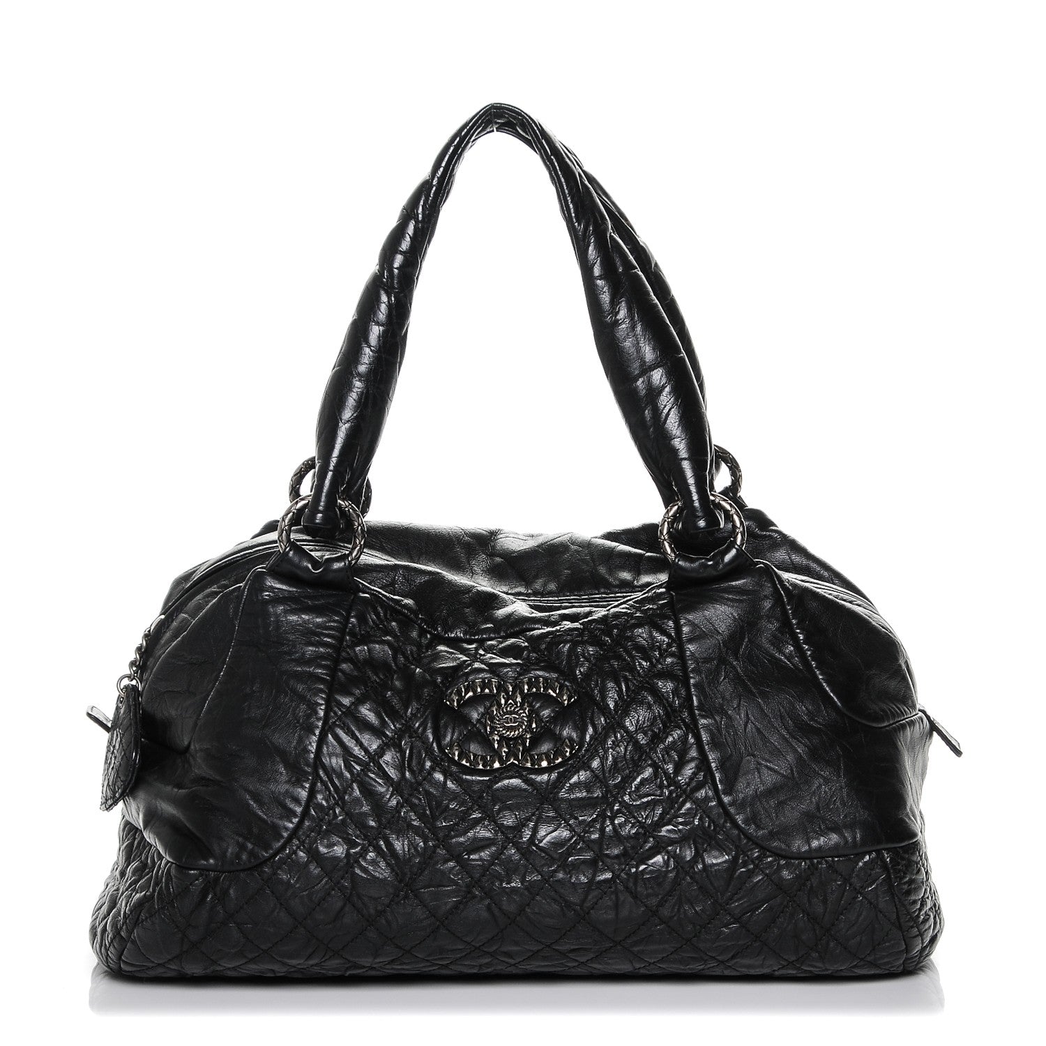 Chanel Aged Calfskin Coco Rider Bowling Bag Black 1 of 7