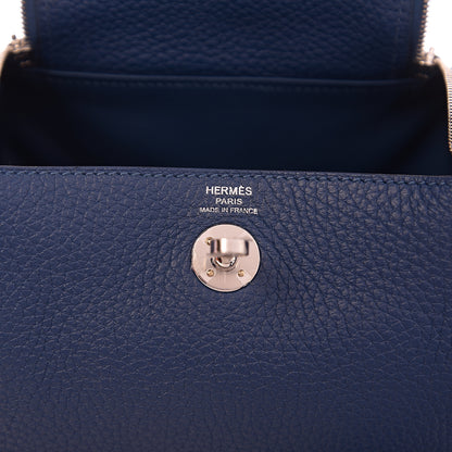Hermes Taurillon Clemence Mini Lindy 20 Deep Bleu 5 of 9