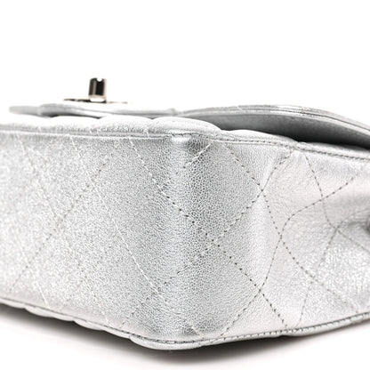 Chanel Metallic Lambskin Quilted Mini Rectangular Flap Silver 9 of 9