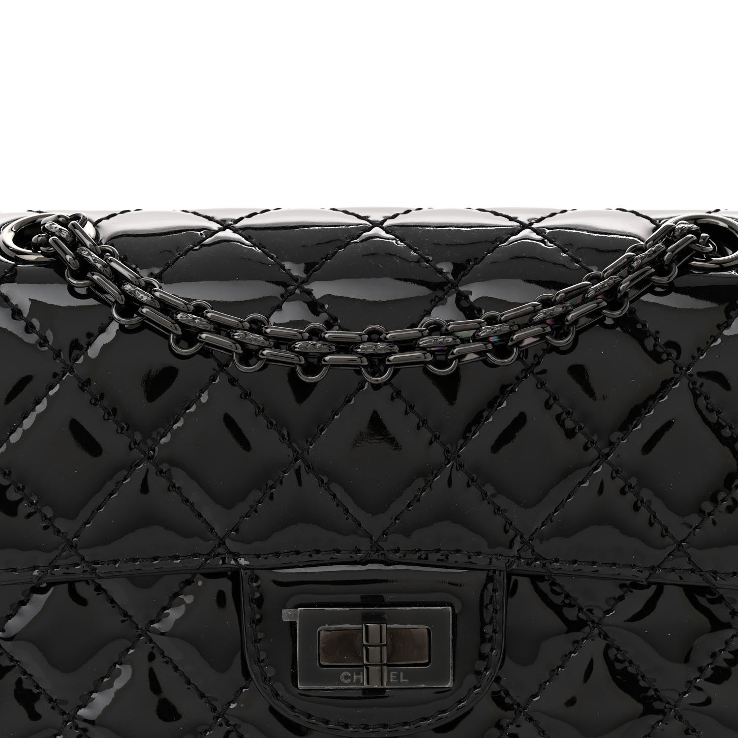 Chanel Patent Calfskin Quilted 2.55 Reissue Mini Flap So Black 8 of 12