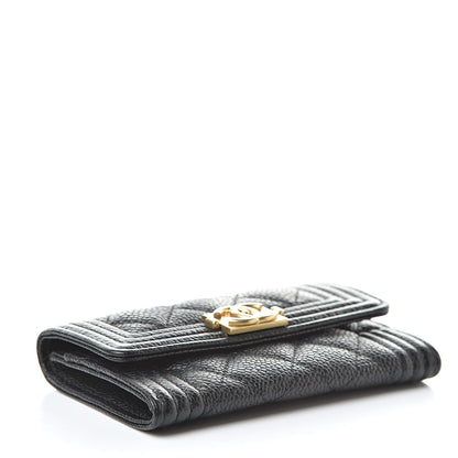 Chanel Caviar Quilted Boy Flap Card Holder Black 4 of 9