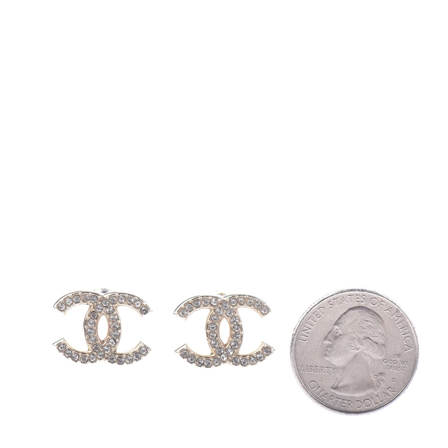 Crystal CC Earrings Gold