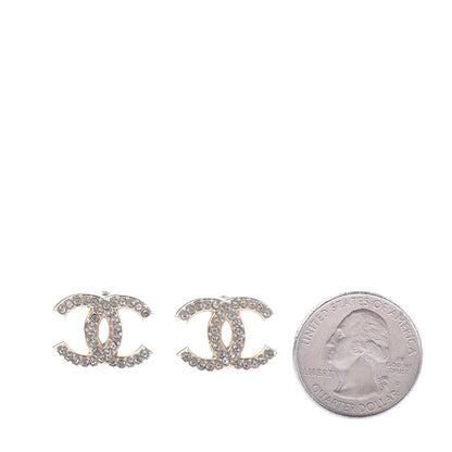 Chanel Crystal CC Earrings Gold 2 of 5
