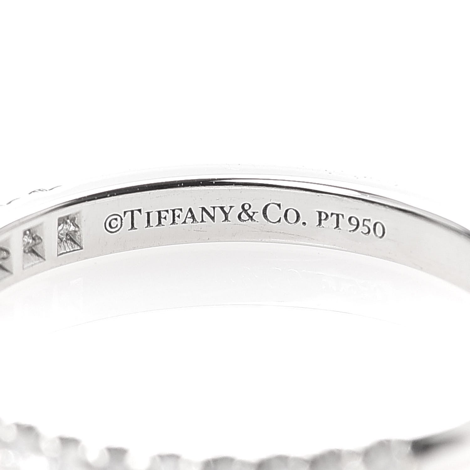 Tiffany Platinum Diamond .17ctw Soleste Half Eternity Band Ring 49 5 4 of 4