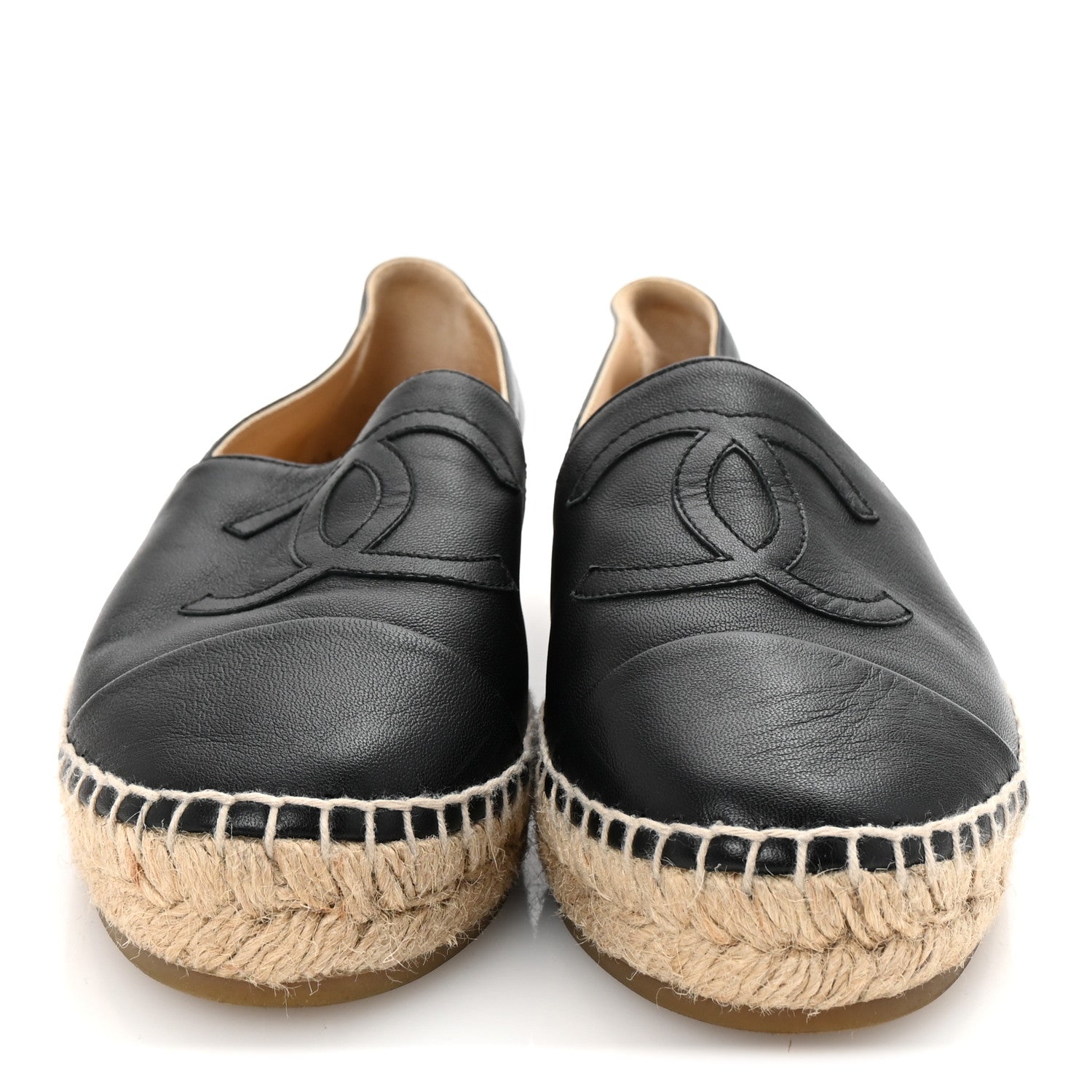 Chanel Lambskin CC Espadrilles 38 Black 3 of 9
