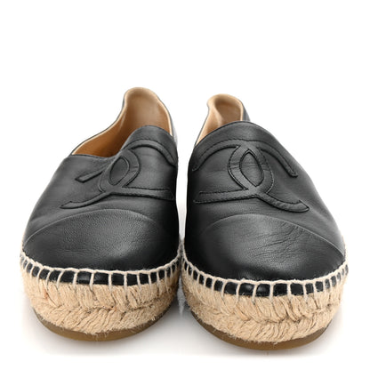 Chanel Lambskin CC Espadrilles 38 Black 3 of 9