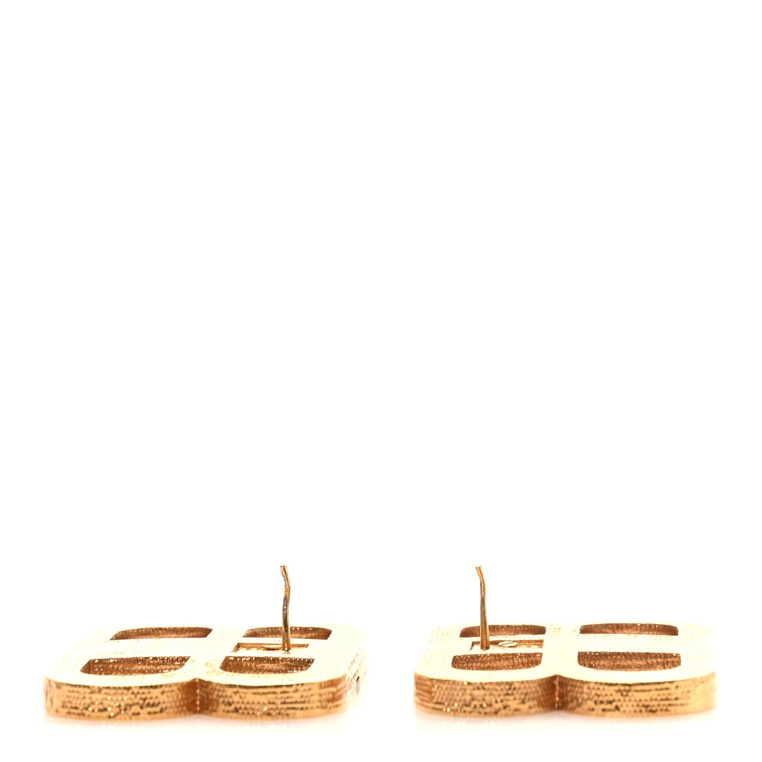 Balenciaga Crystal BB 2.0 Drop Earrings Gold 4 of 5