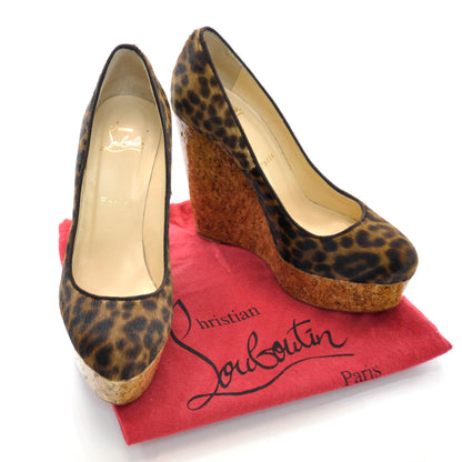 Christian Louboutin Leopard Pony Hair Coroclic 140 Wedges 37.5 7 of 7