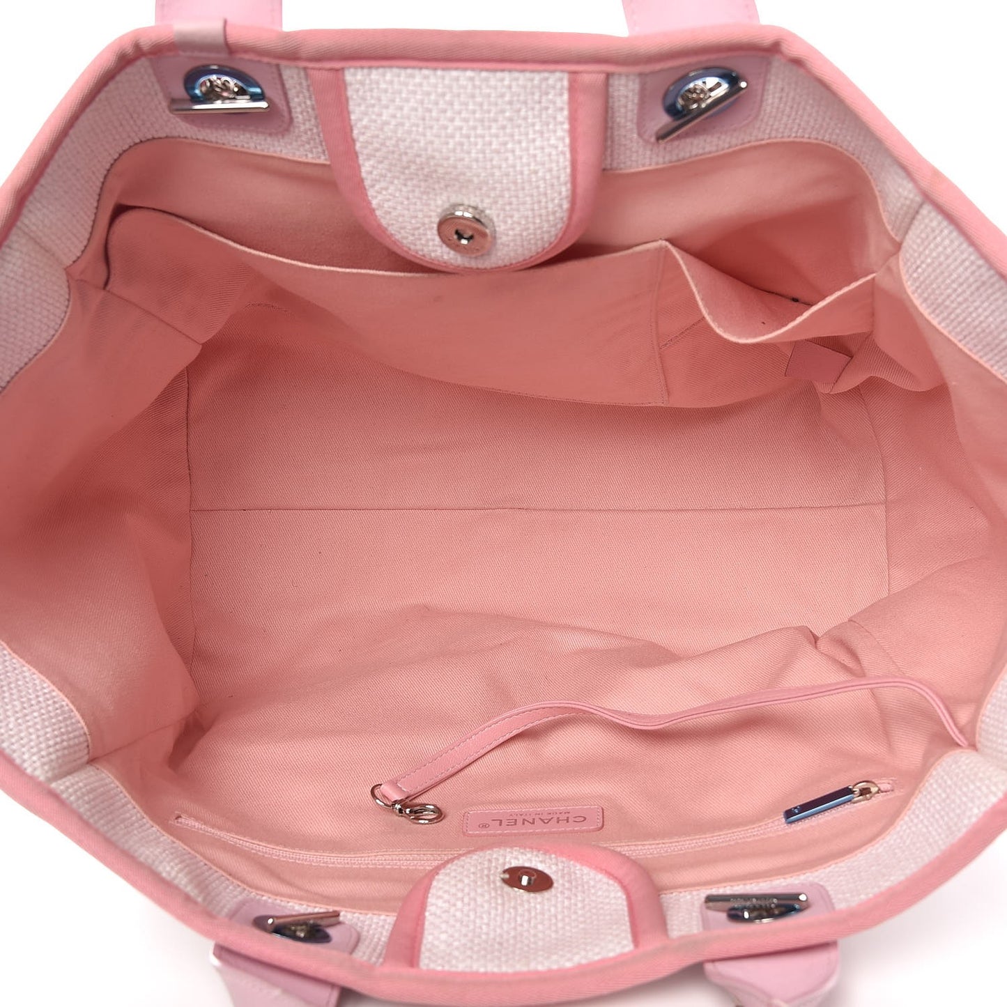 Woven Straw Raffia Large Deauville Tote Pink