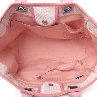 Chanel Woven Straw Raffia Large Deauville Tote Pink 5 of 14