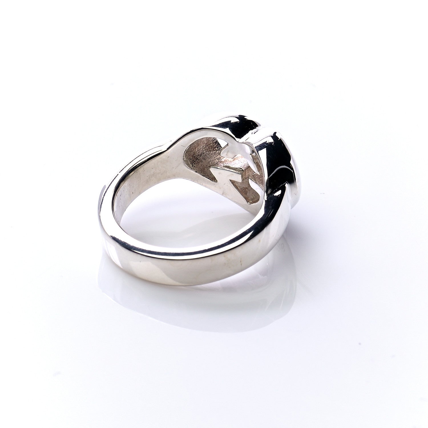 Gucci Sterling Silver Britt Interlocking G Heart Ring 54 7 5 of 8