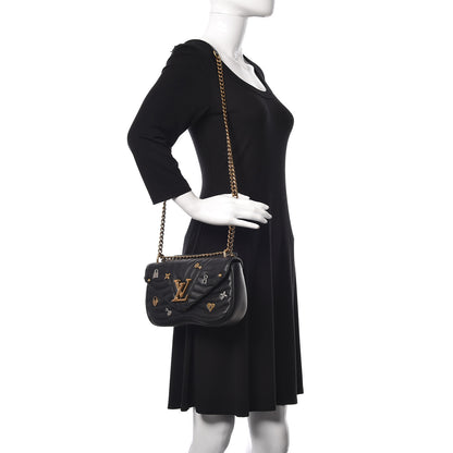 Louis Vuitton Calfskin Love Lock New Wave Chain MM Black 2 of 12