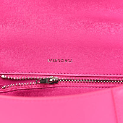 Balenciaga Grained Calfskin Tonal B Small Hourglass Top Handle Bag Acid Fuchsia 7 of 13