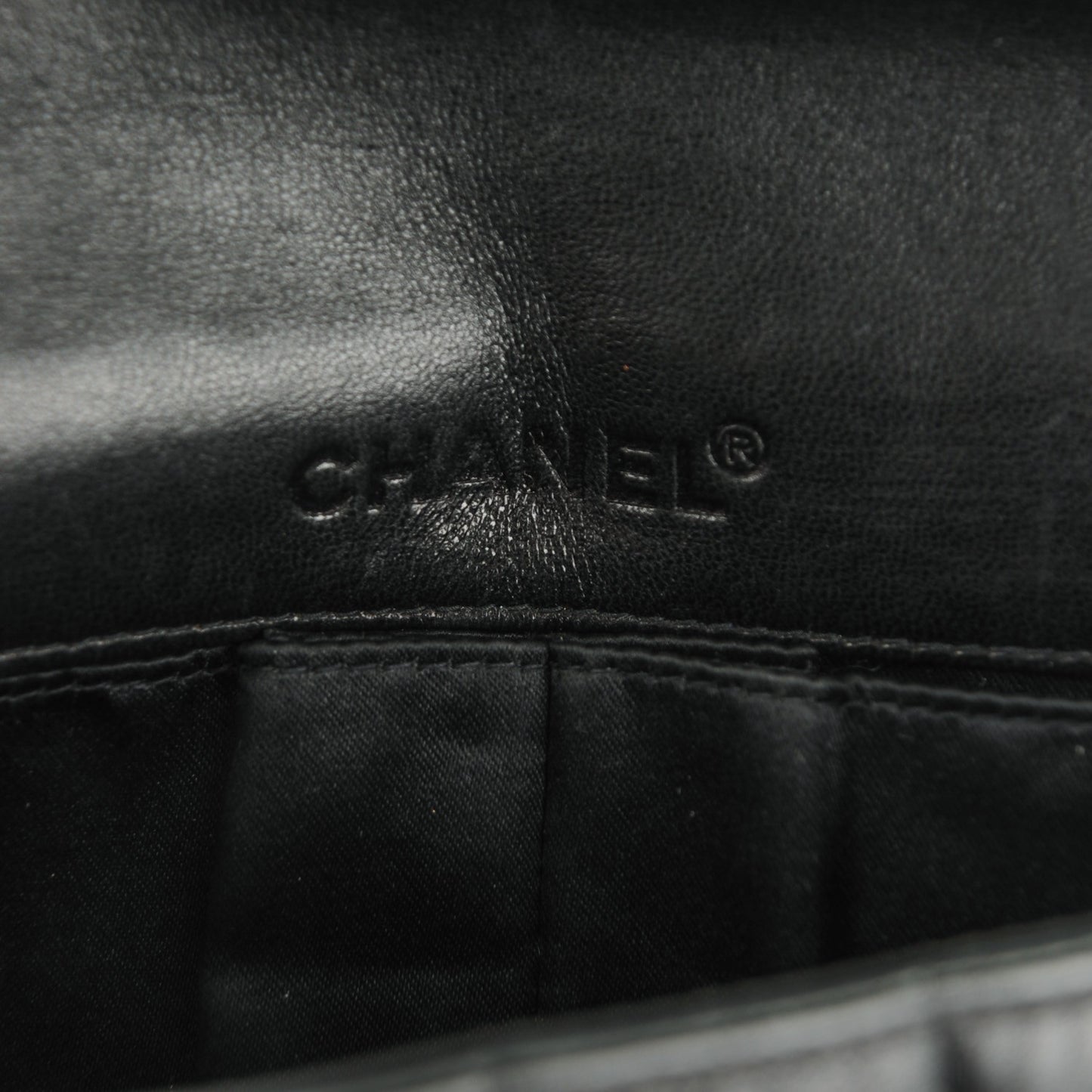 Lambskin Quilted East West Chocolate Bar Flap Black