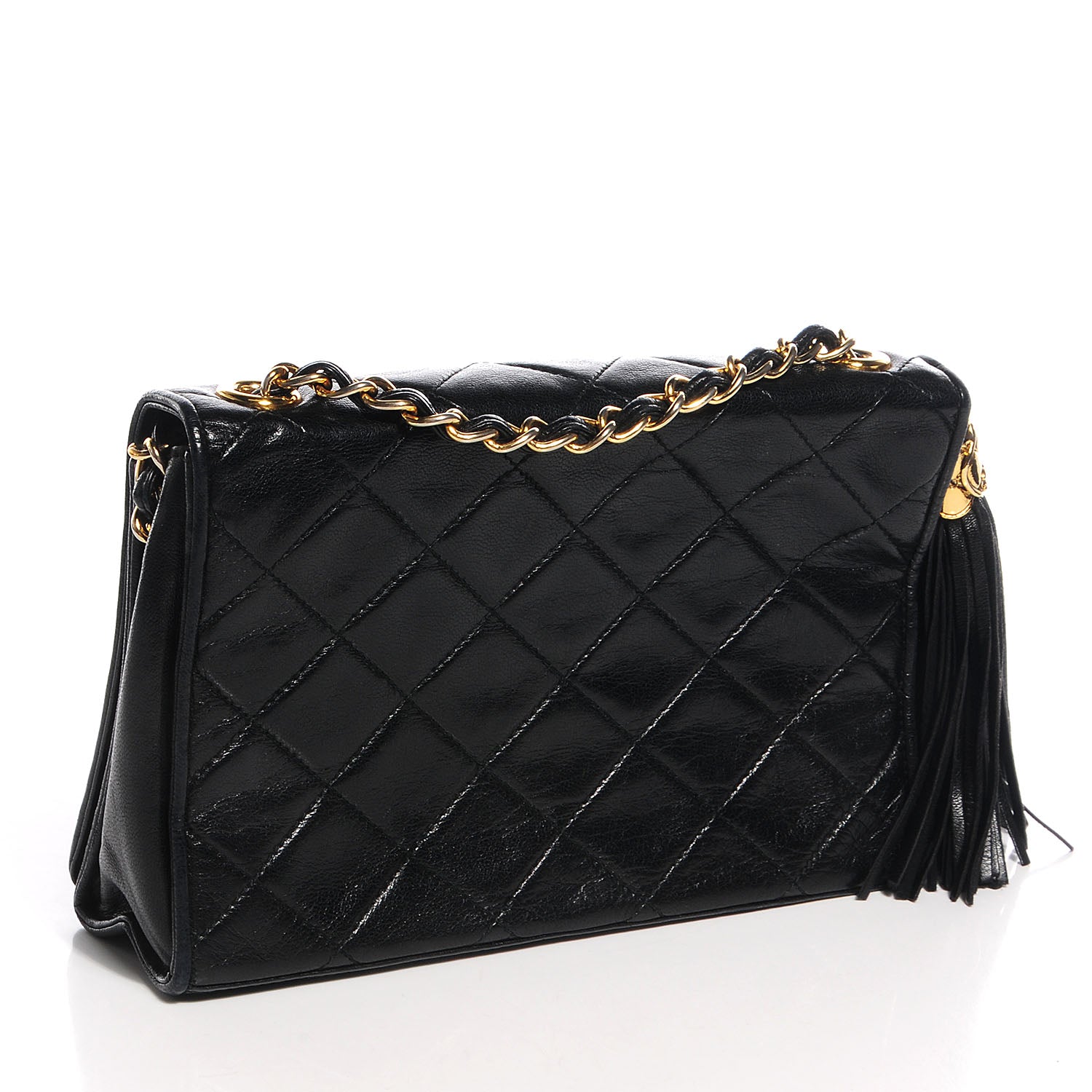 Chanel Lambskin Small Tassel Single Flap Black 3 of 8