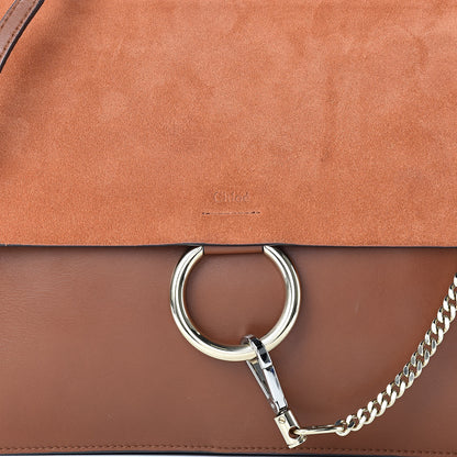 Chloe Suede Calfskin Medium Faye Shoulder Bag Tobacco 8 of 12