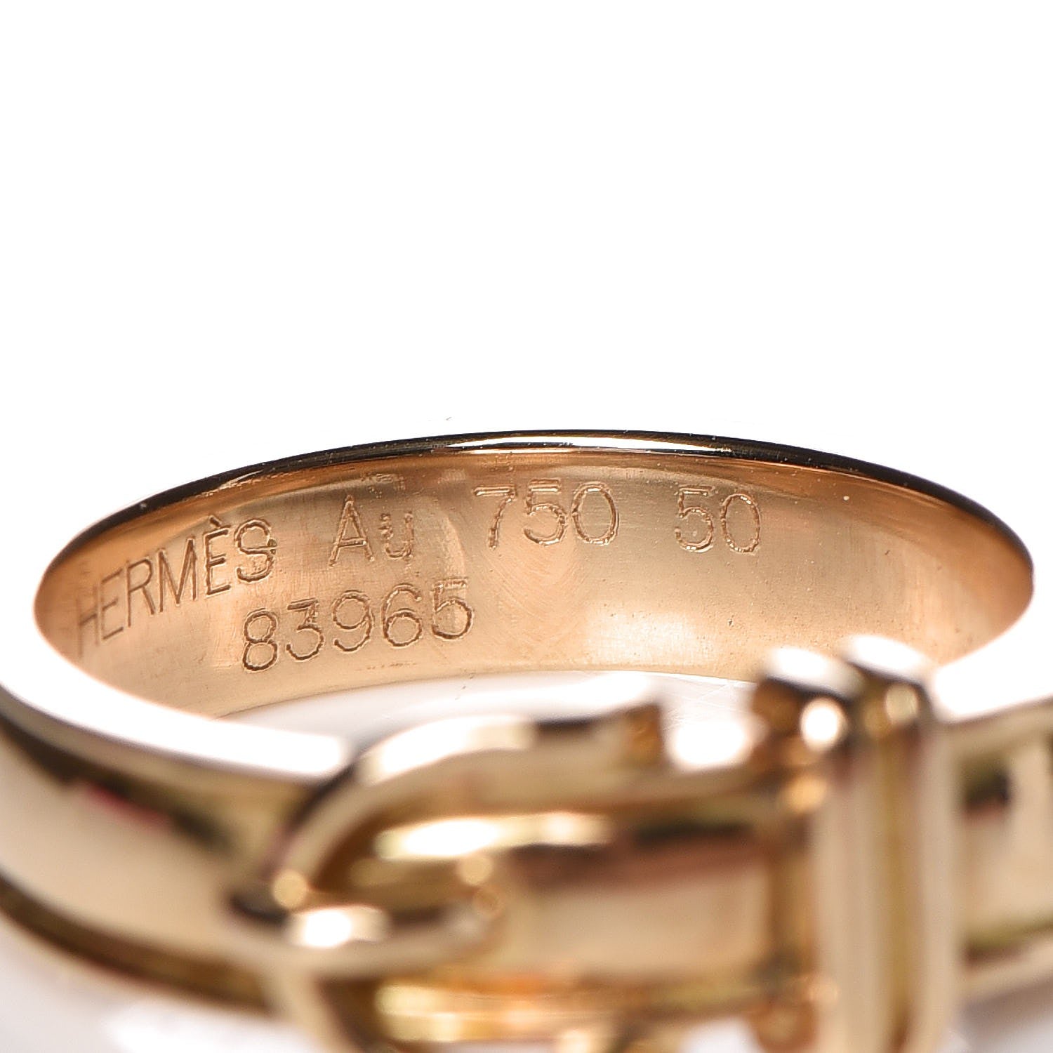 Hermes 18K Yellow Gold Buckle Ring Gold 50 5.25 4 of 4
