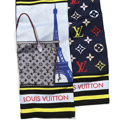 Louis Vuitton Silk Monogram Skyline Bandeau Blue 2 of 3