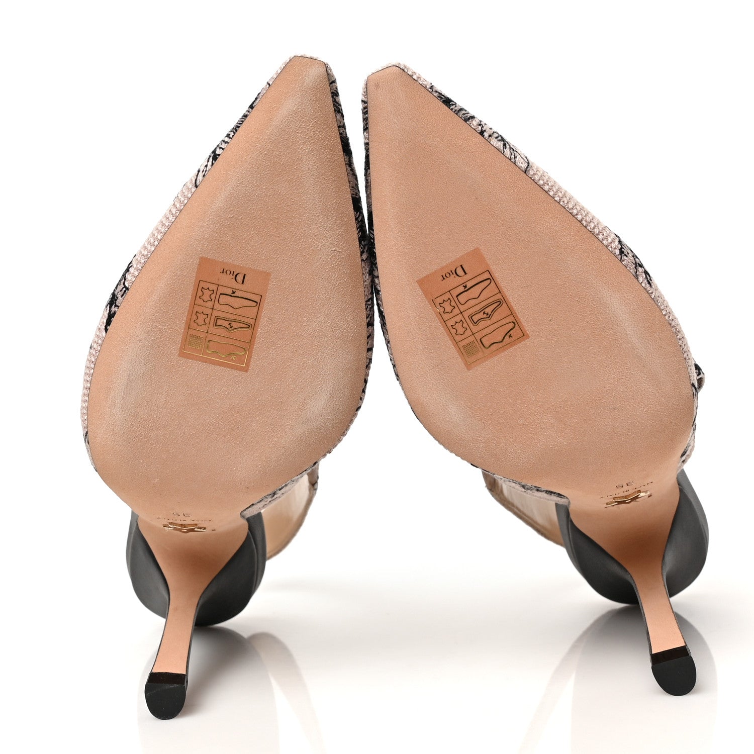 Christian Dior Canvas Jardin Botanique Embroidered J'Adoir Slingback 100mm Pumps 36 Black Nude 5 of 9