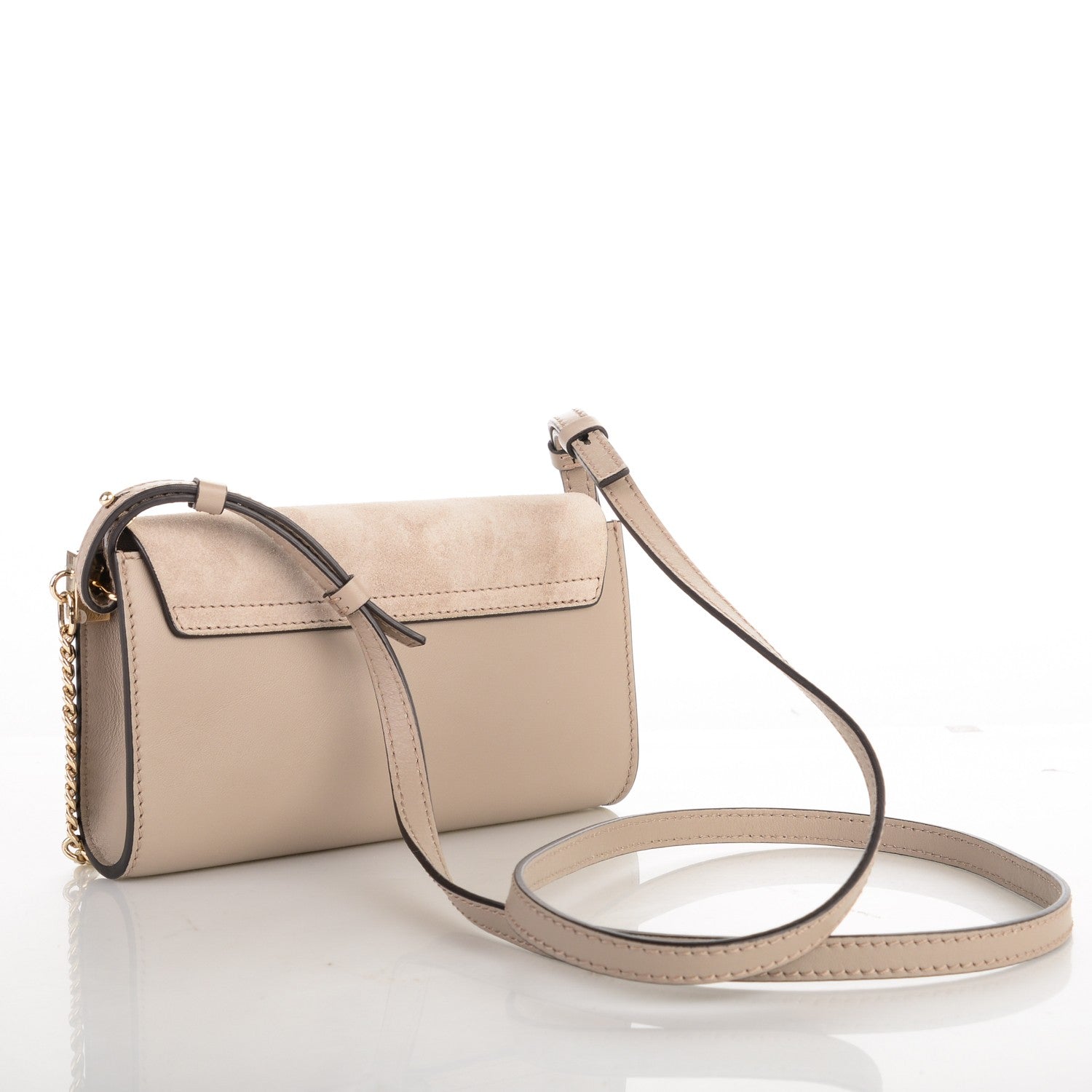 Chloe Suede Calfskin Mini Faye Shoulder Bag Motty Grey 3 of 7