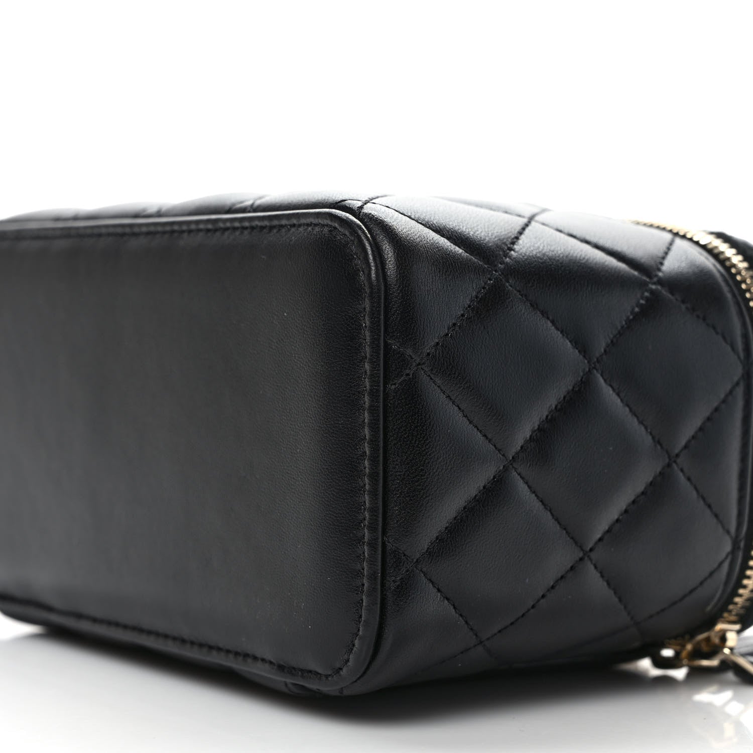 Chanel Lambskin Quilted Small Top Handle Vanity Case With Chain Black 9 of 10