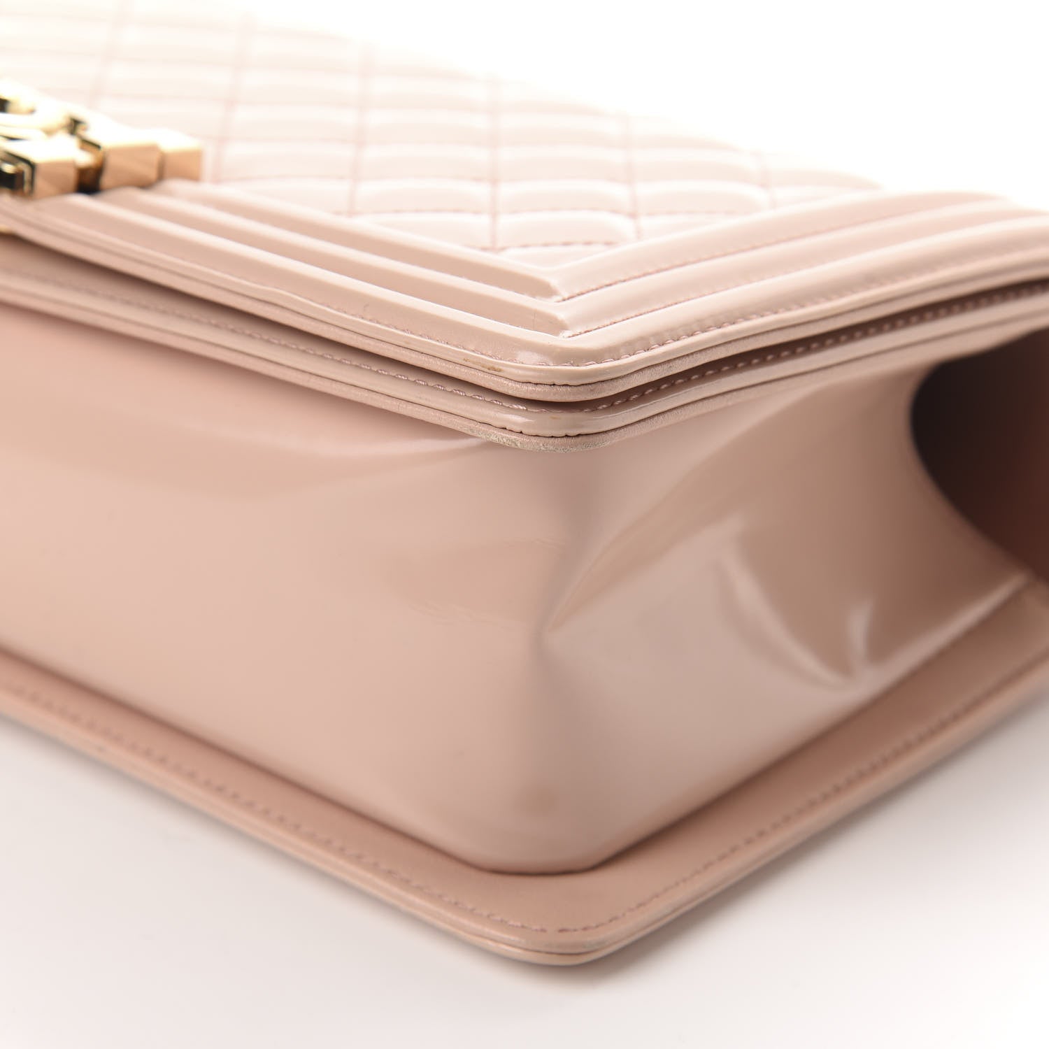Chanel Patent Calfskin Quilted Medium Boy Flap Light Pink 8 of 13