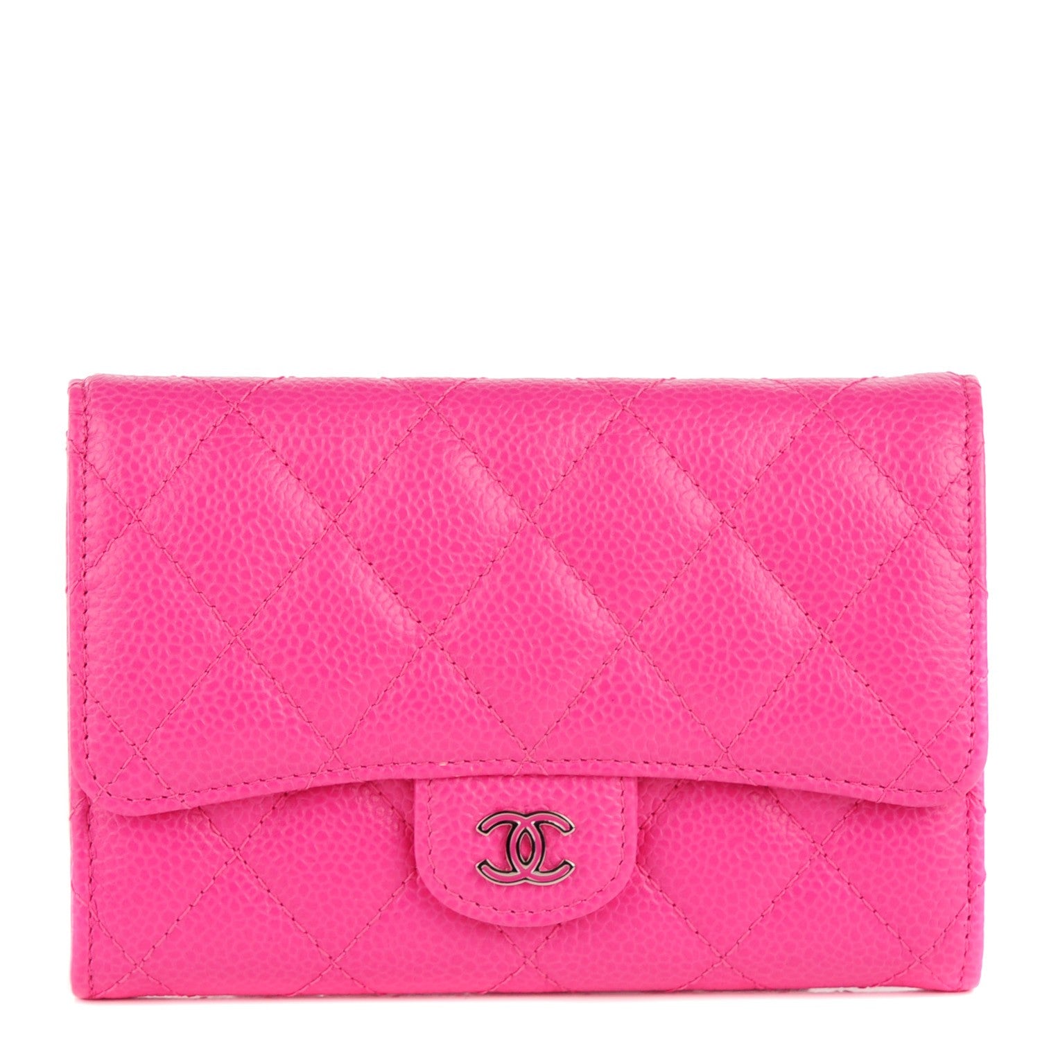 Chanel Caviar Quilted Small Flap Wallet Dark Pink 1 of 8