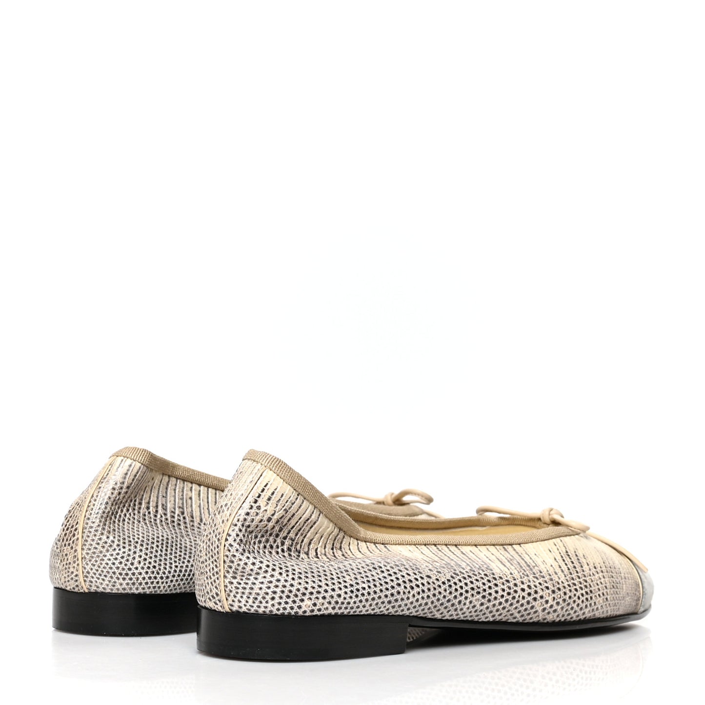 Snakeskin Pony Hair CC Cap Toe Ballerina Flats 39 Blue White