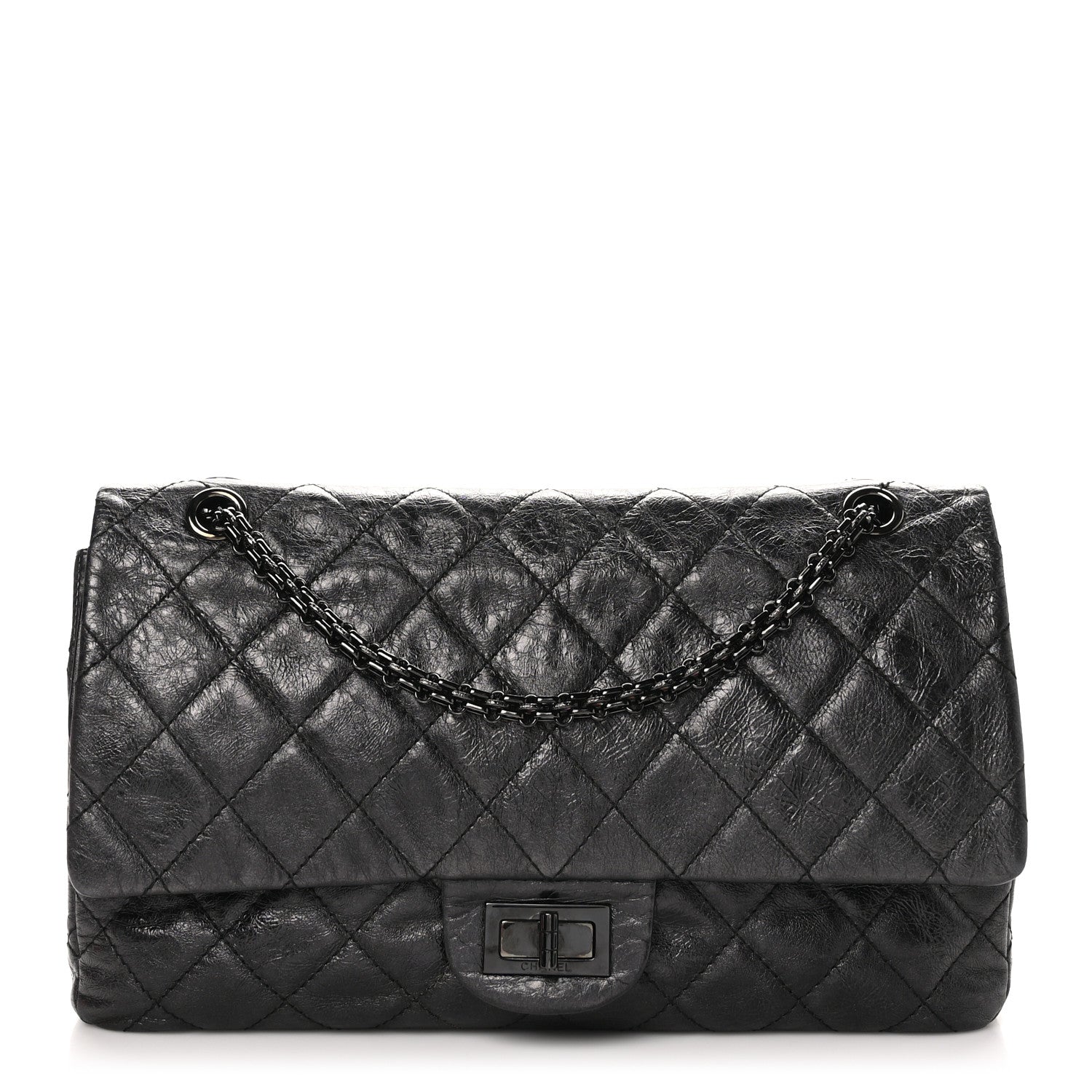 Chanel Metallic Aged Calfskin Quilted 2.55 Reissue 227 Flap So Black 1 of 10