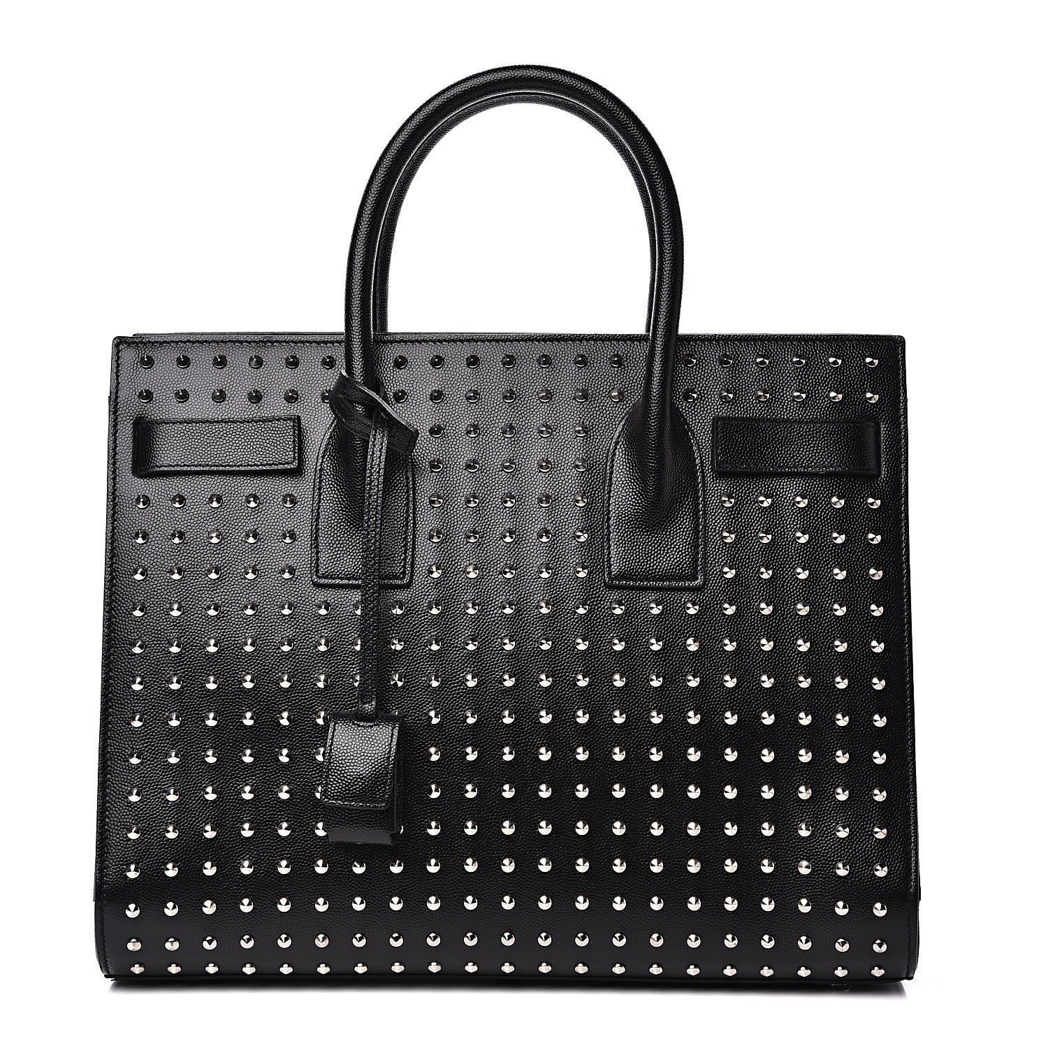 Saint Laurent Grain De Poudre Studded Small Sac De Jour Black 1 of 10