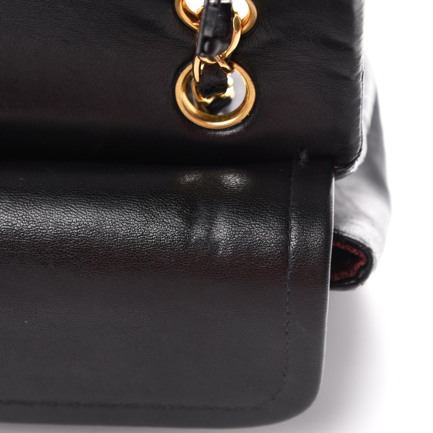 Lambskin Quilted Small Double Flap Black