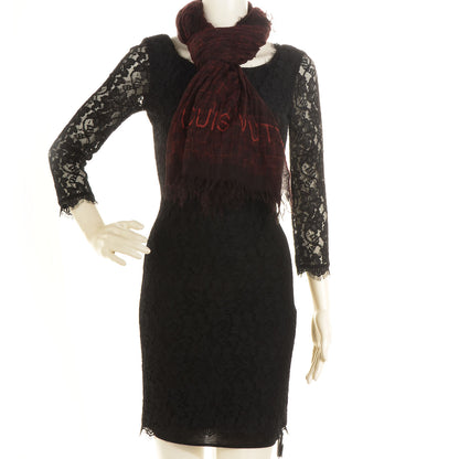 Louis Vuitton Cashmere Silk Etole Stole Damier Rouge 8 of 12