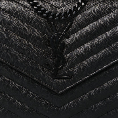 Saint Laurent Grain De Poudre Matelasse Chevron Monogram Chain Wallet Black 8 of 11