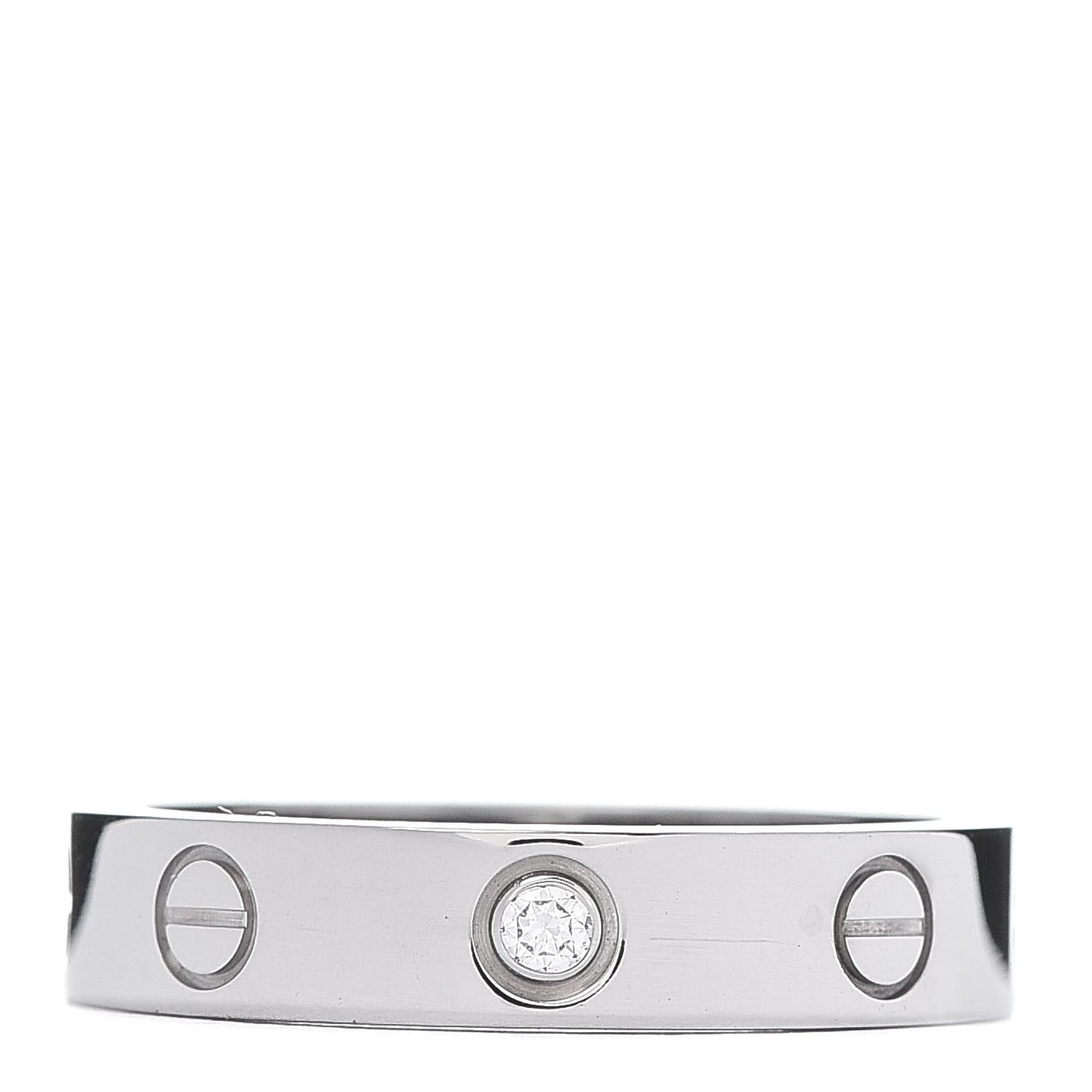 18K White Gold Diamond 4mm LOVE Wedding Band Ring 52 6