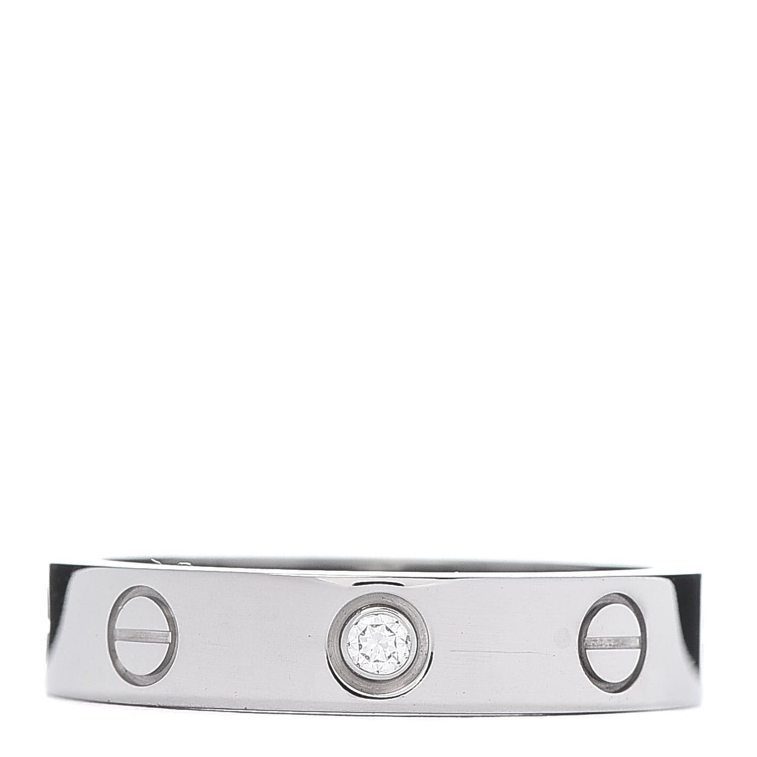 Cartier 18K White Gold Diamond 4mm LOVE Wedding Band Ring 52 6 1 of 6