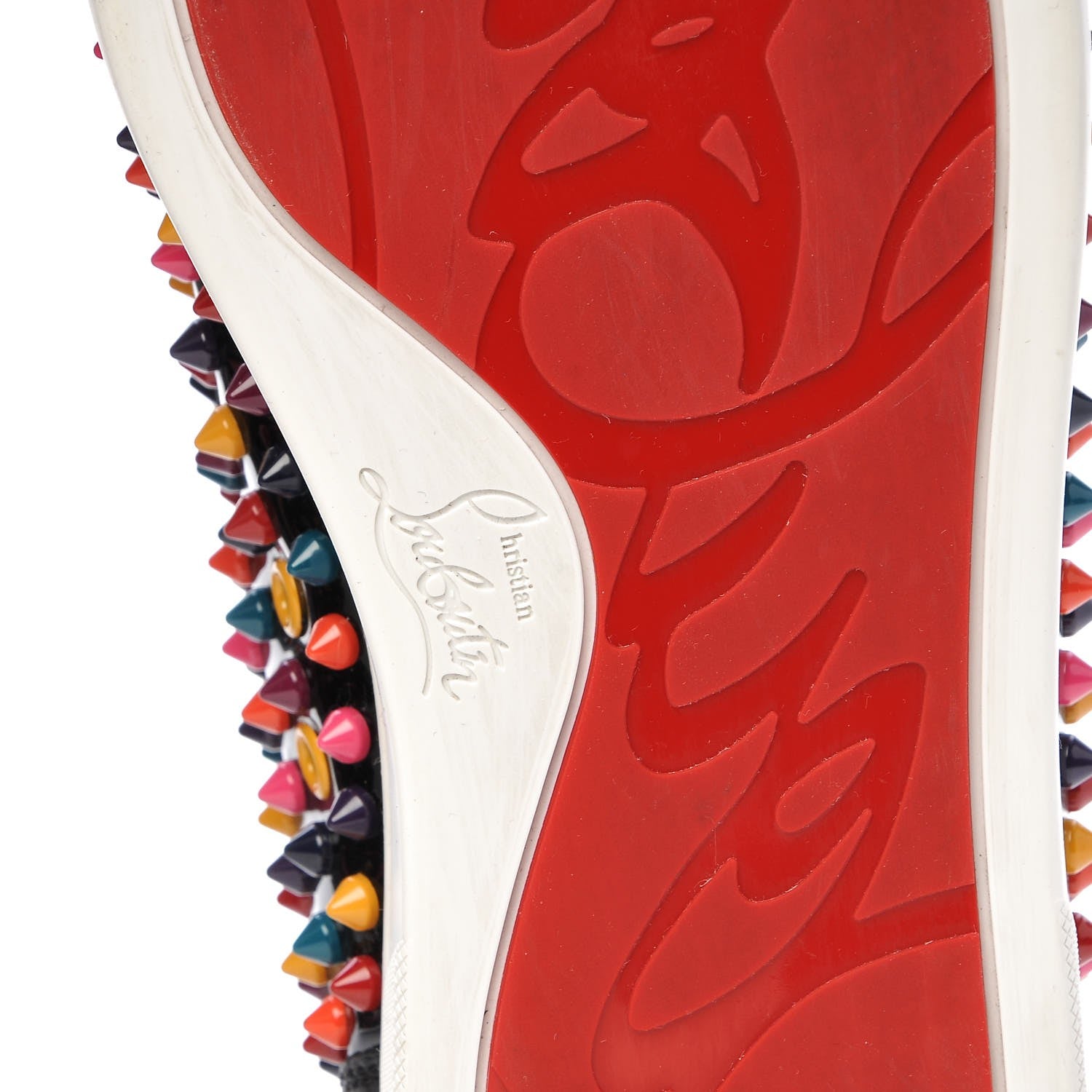 Christian Louboutin Mens Patent Calfskin Spike Louis Flat Sneakers 43.5 Black Multi 8 of 11