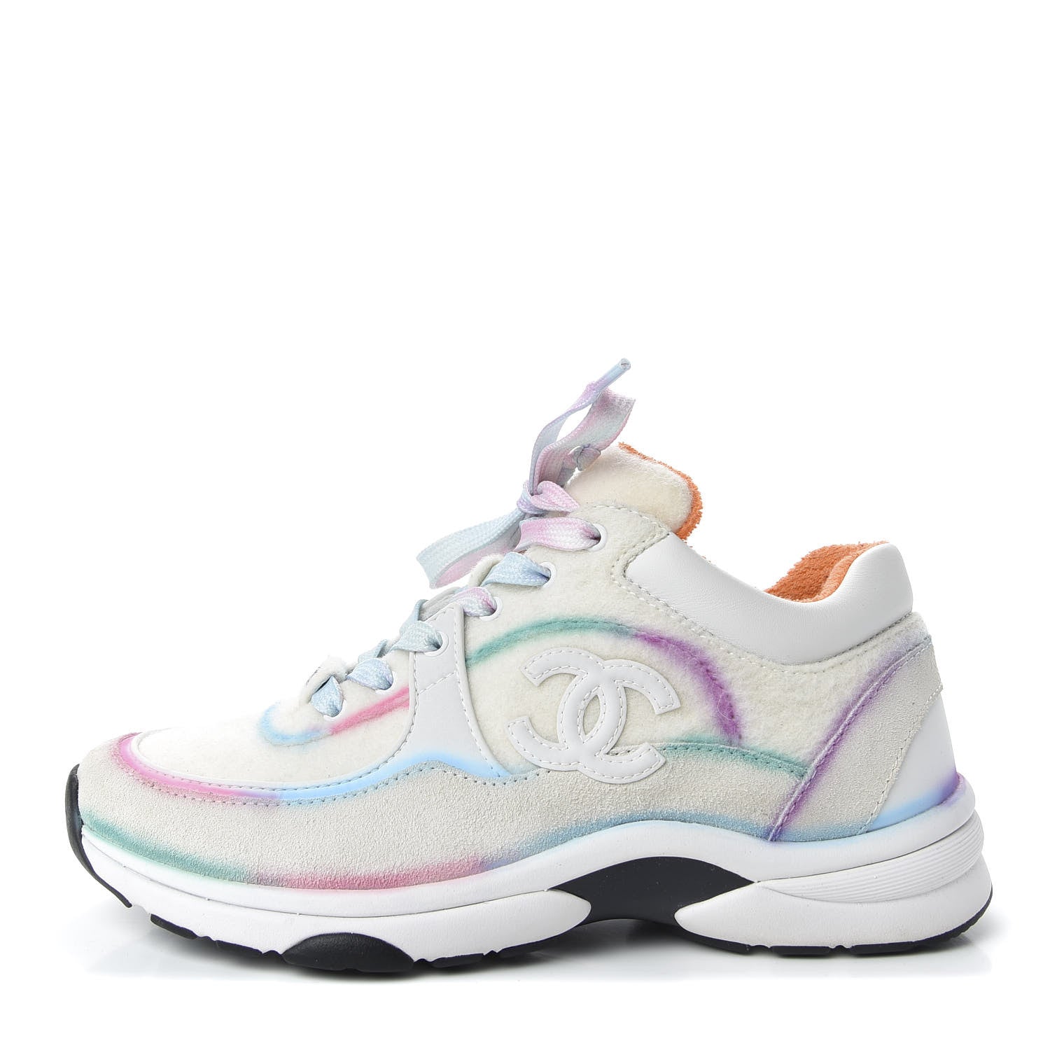 Chanel Wool Suede Calfskin CC Sneakers 37 Multicolor 1 of 11