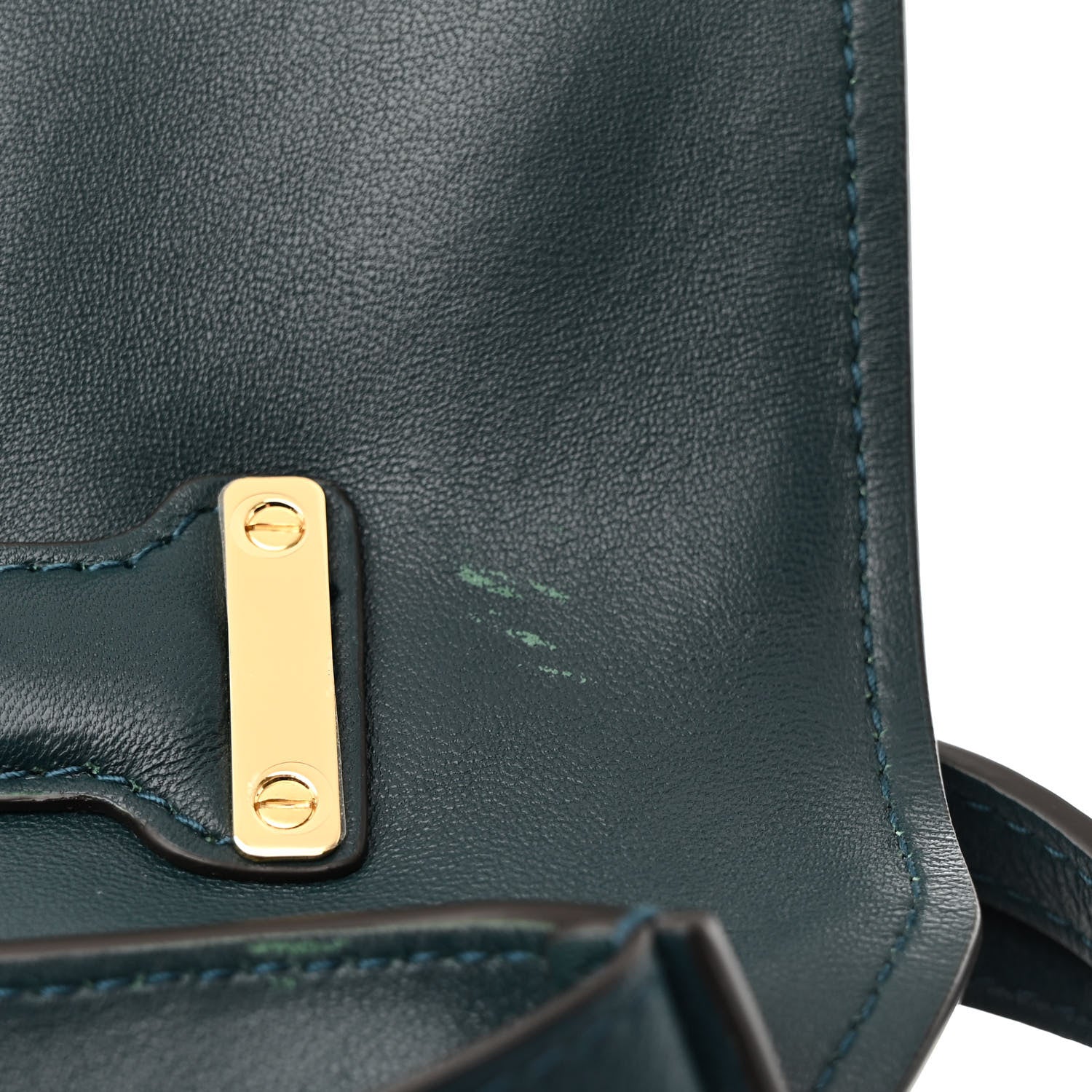 Salvatore Ferragamo Calfskin Embossed Small Margot Top Handle Divisa Green 12 of 16
