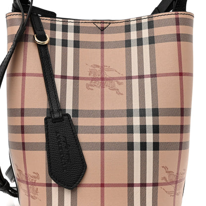 Burberry Haymarket Check Colours Small Lorne Bucket Crossbody Black 7 of 10