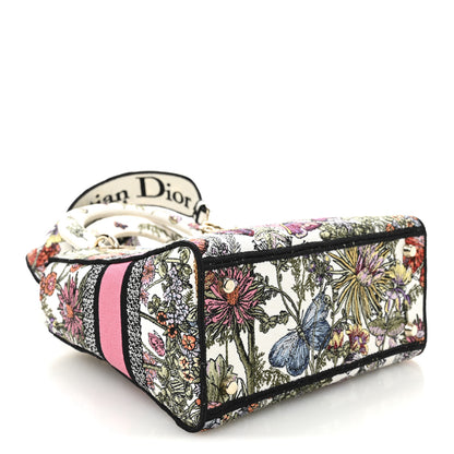 Christian Dior Canvas Embroidered Butterfly Floral Print Medium Lady D-Lite  Multicolor 4 of 11