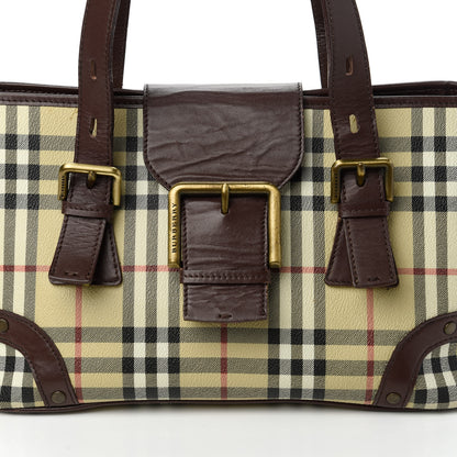 Burberry Haymarket Check Buckle Satchel Chocolate 10 of 11