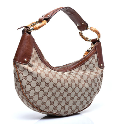 Gucci Monogram Bamboo Ring Hobo Brown 3 of 11