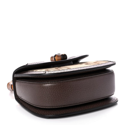 Gucci Monogram Jumbo GG Textured Dollar Calfskin Web Mini Bamboo 1947 Top Handle Bag Camel Ebony New Acero 4 of 10