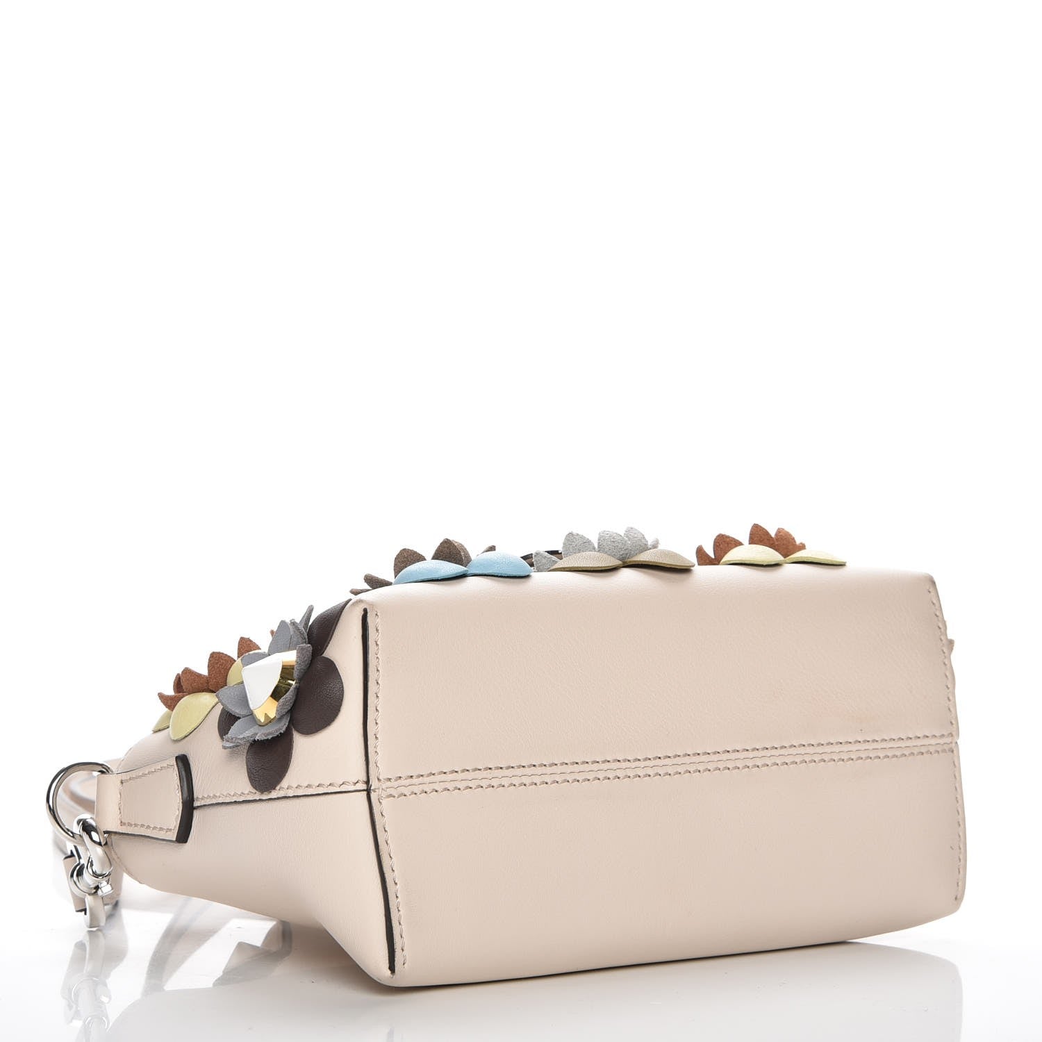 Fendi Vitello Dolce Flowerland Studded Mini By The Way Boston Bag Camelia Multicolor 4 of 9