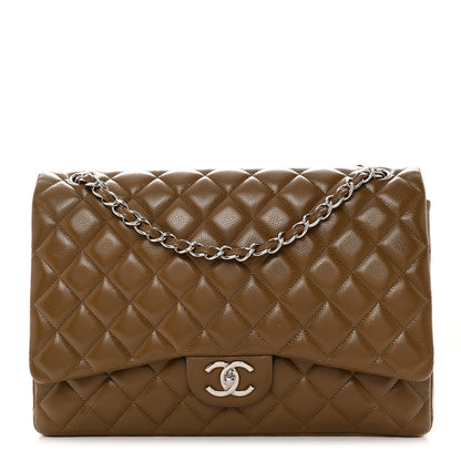 Chanel Caviar Quilted Maxi Double Flap Brown 1 of 14