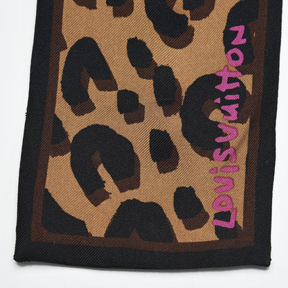Louis Vuitton Silk Leopard Bandeau Scarf Marron 7 of 7