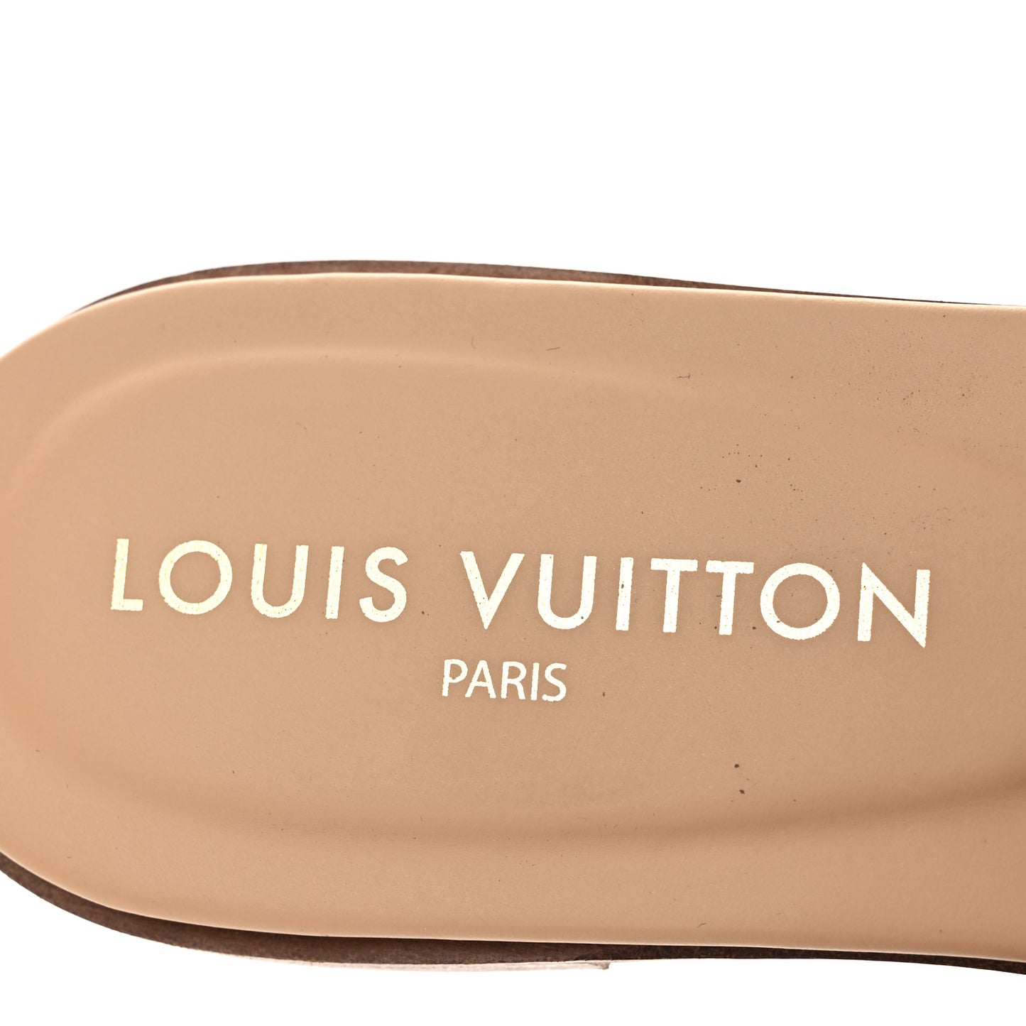 Monogram LV Frame Flat Mule 38.5 Dune Beige